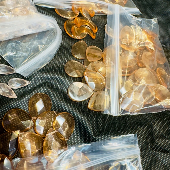 Gemstones lot of yellow citrine quartz and Czech glass - Picture 2 of 8